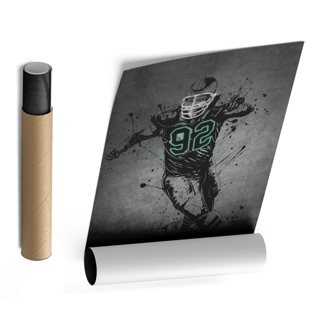 Reggie White Neon Canvas Art | Modern Wall Decor for Eagles Fans - CanvasNeon