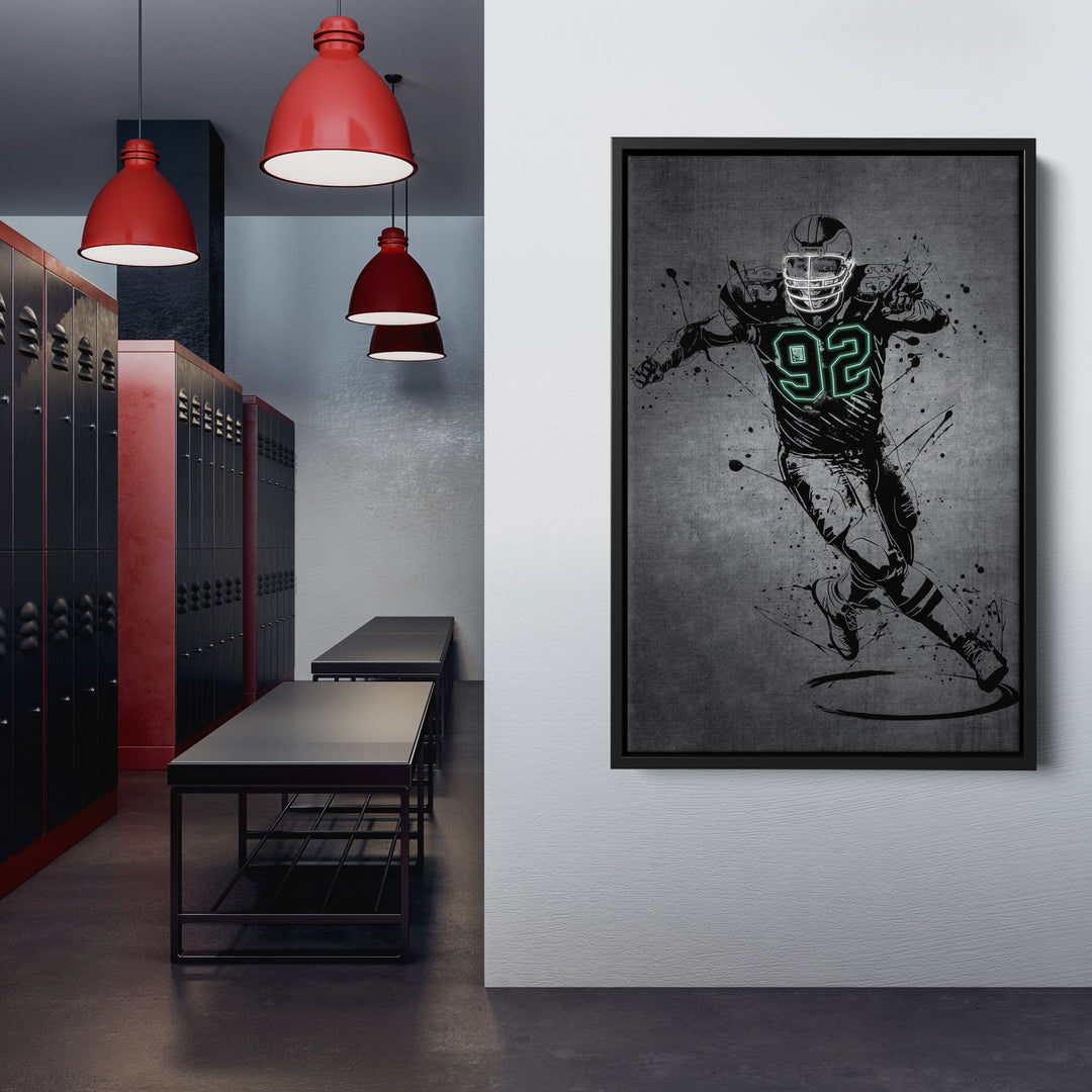 Reggie White Neon Canvas Art | Modern Wall Decor for Eagles Fans - CanvasNeon