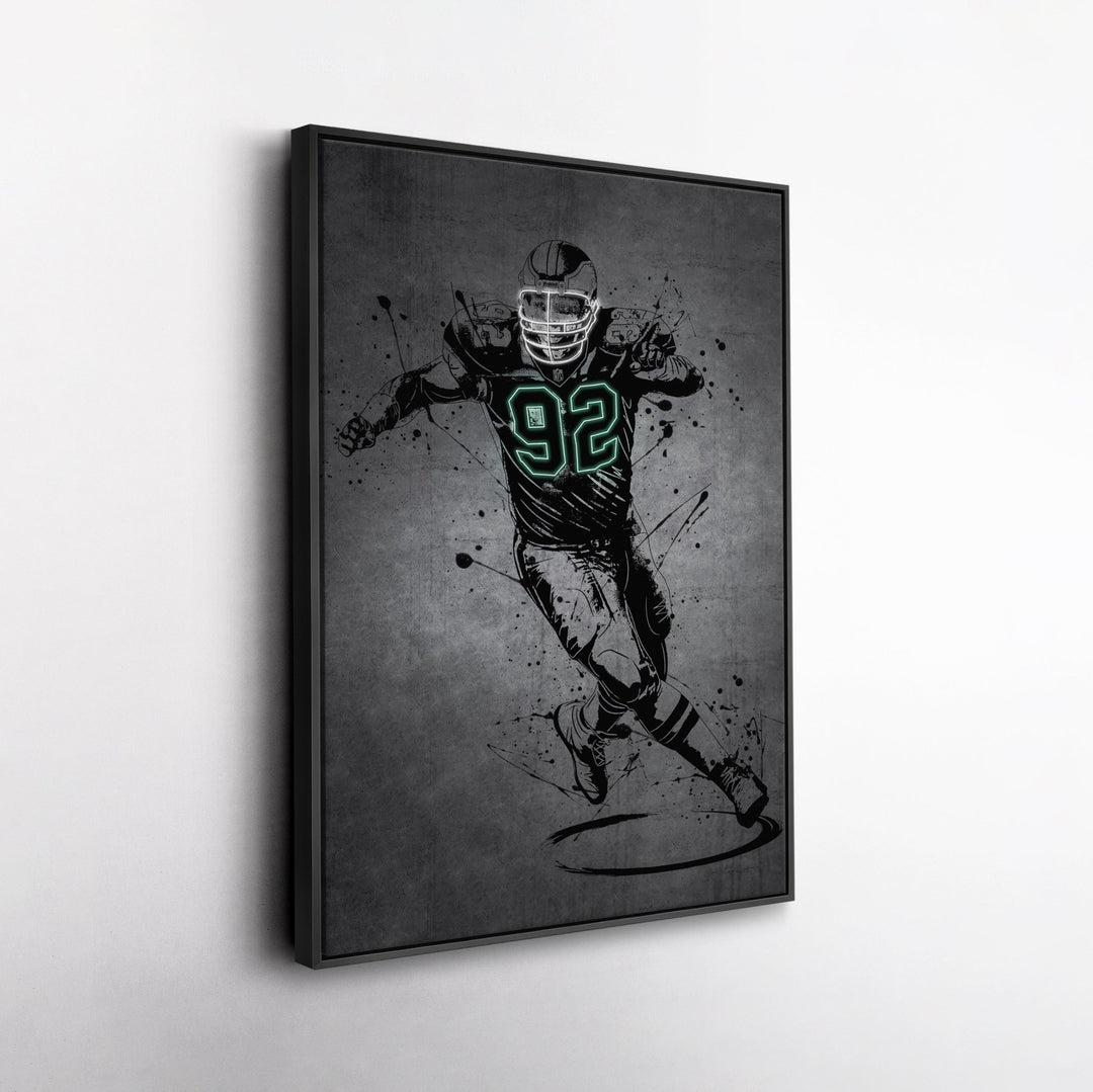 Reggie White Neon Canvas Art | Modern Wall Decor for Eagles Fans - CanvasNeon
