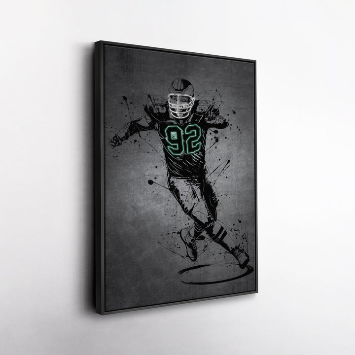 Reggie White Neon Canvas Art | Modern Wall Decor for Eagles Fans - CanvasNeon