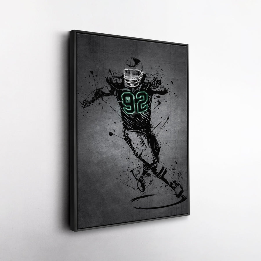 Reggie White Neon Canvas Art | Modern Wall Decor for Eagles Fans - CanvasNeon