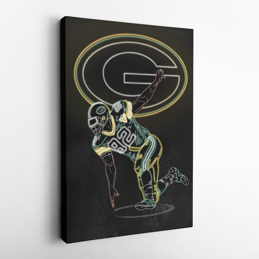 Reggie White Neon Canvas Art | Packers Wall Decor - CanvasNeon