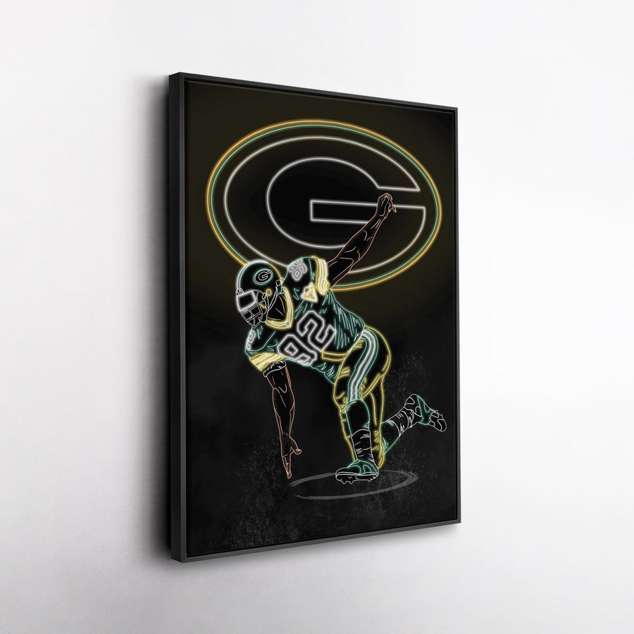 Reggie White Neon Canvas Art | Packers Wall Decor - CanvasNeon