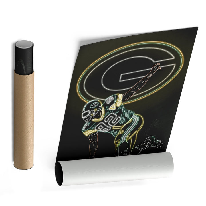Reggie White Neon Canvas Art | Packers Wall Decor - CanvasNeon