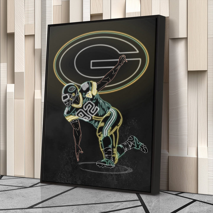 Reggie White Neon Canvas Art | Packers Wall Decor - CanvasNeon