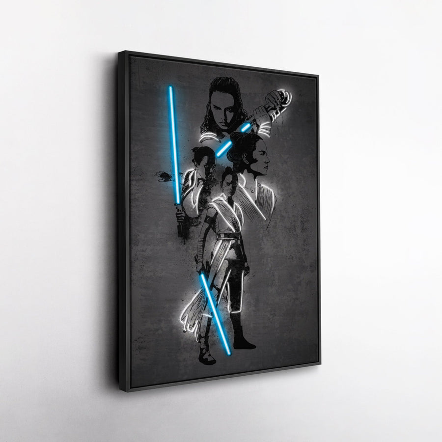 Rey Skywalker Canvas | Star Wars Neon Wall Art - CanvasNeon
