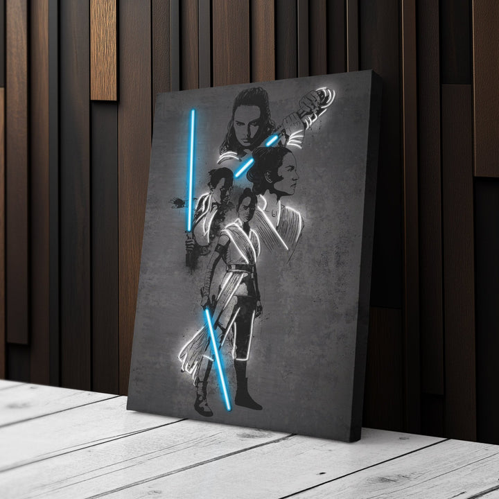 Rey Skywalker Canvas | Star Wars Neon Wall Art - CanvasNeon