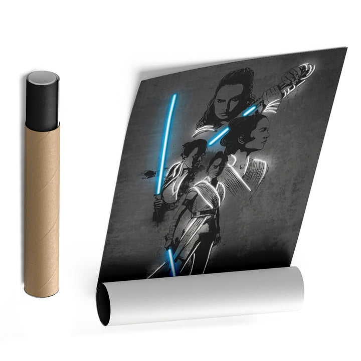 Rey Skywalker Canvas | Star Wars Neon Wall Art - CanvasNeon