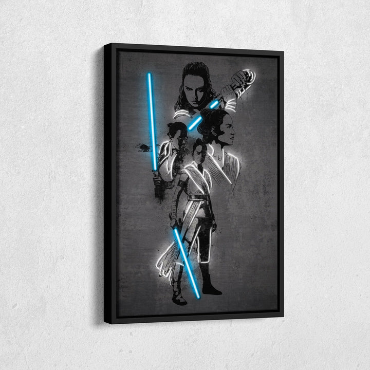 Rey Skywalker Canvas | Star Wars Neon Wall Art - CanvasNeon