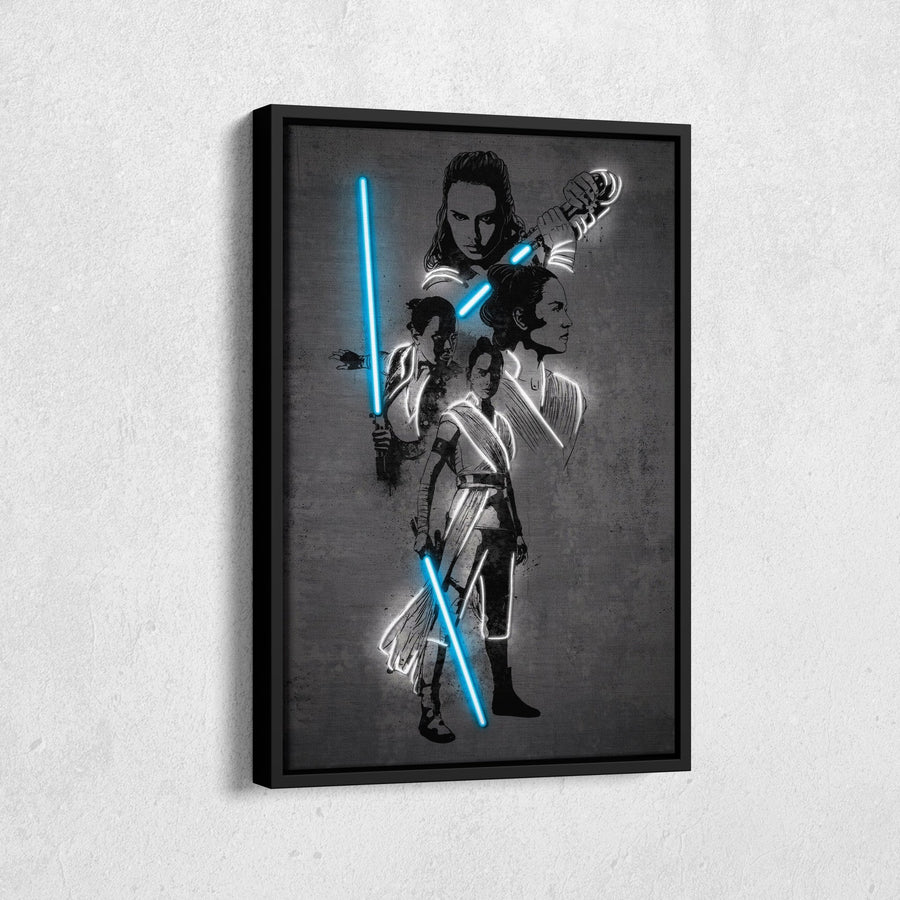 Rey Skywalker Canvas | Star Wars Neon Wall Art - CanvasNeon