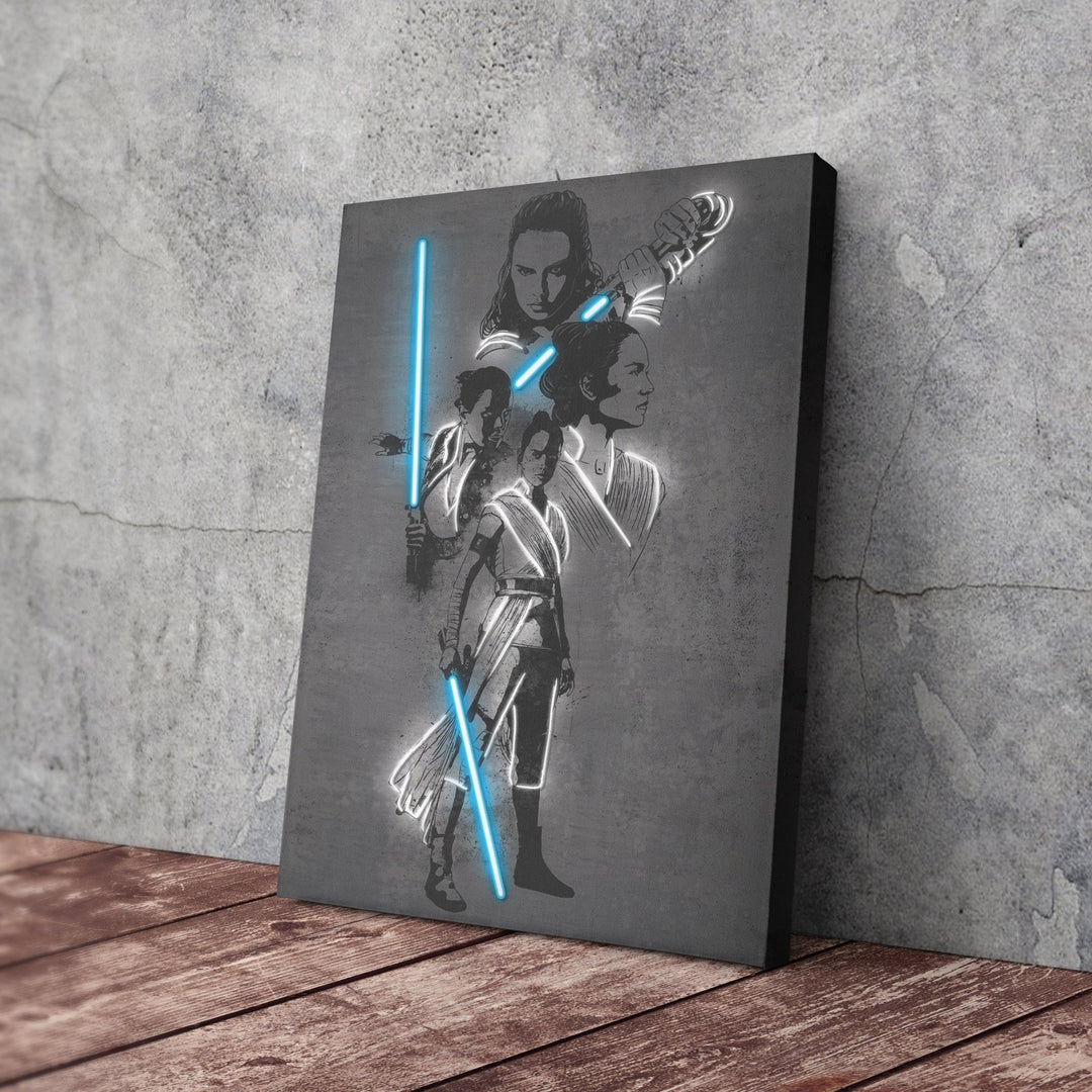 Rey Skywalker Canvas | Star Wars Neon Wall Art - CanvasNeon