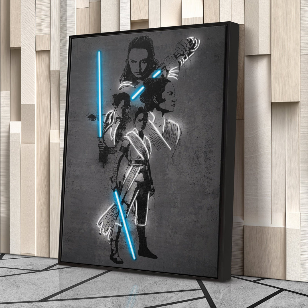 Rey Skywalker Canvas | Star Wars Neon Wall Art - CanvasNeon