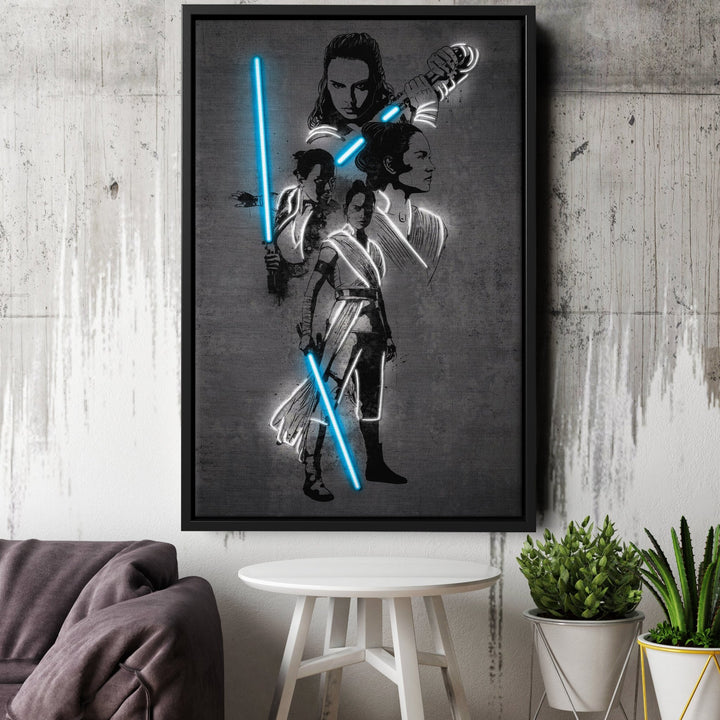 Rey Skywalker Canvas | Star Wars Neon Wall Art - CanvasNeon