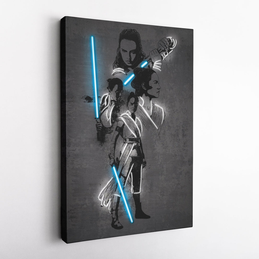 Rey Skywalker Canvas | Star Wars Neon Wall Art - CanvasNeon