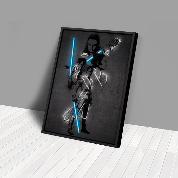 Rey Skywalker Canvas | Star Wars Neon Wall Art - CanvasNeon