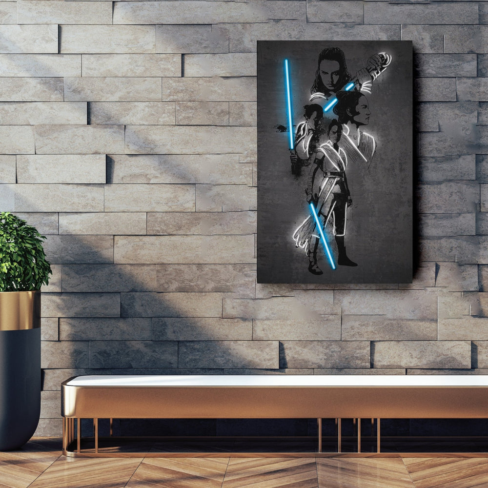 Rey Skywalker Canvas | Star Wars Neon Wall Art - CanvasNeon