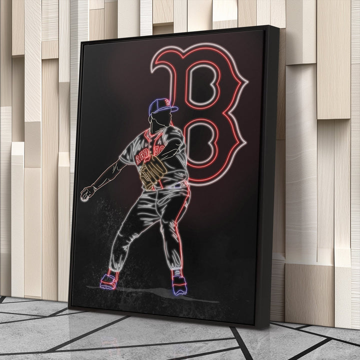 Roger Clemens Neon Canvas Art | Red Sox Wall Decor - CanvasNeon