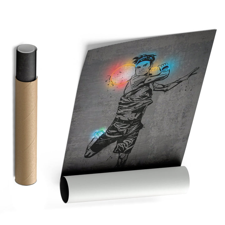 Roger Federer Neon Canvas Art | Modern Wall Decor for Tennis Fans - CanvasNeon