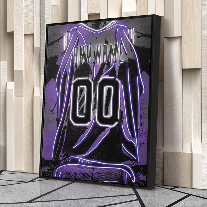Sacramento Kings Custom Jersey Canvas | Neon Wall Art - CanvasNeon