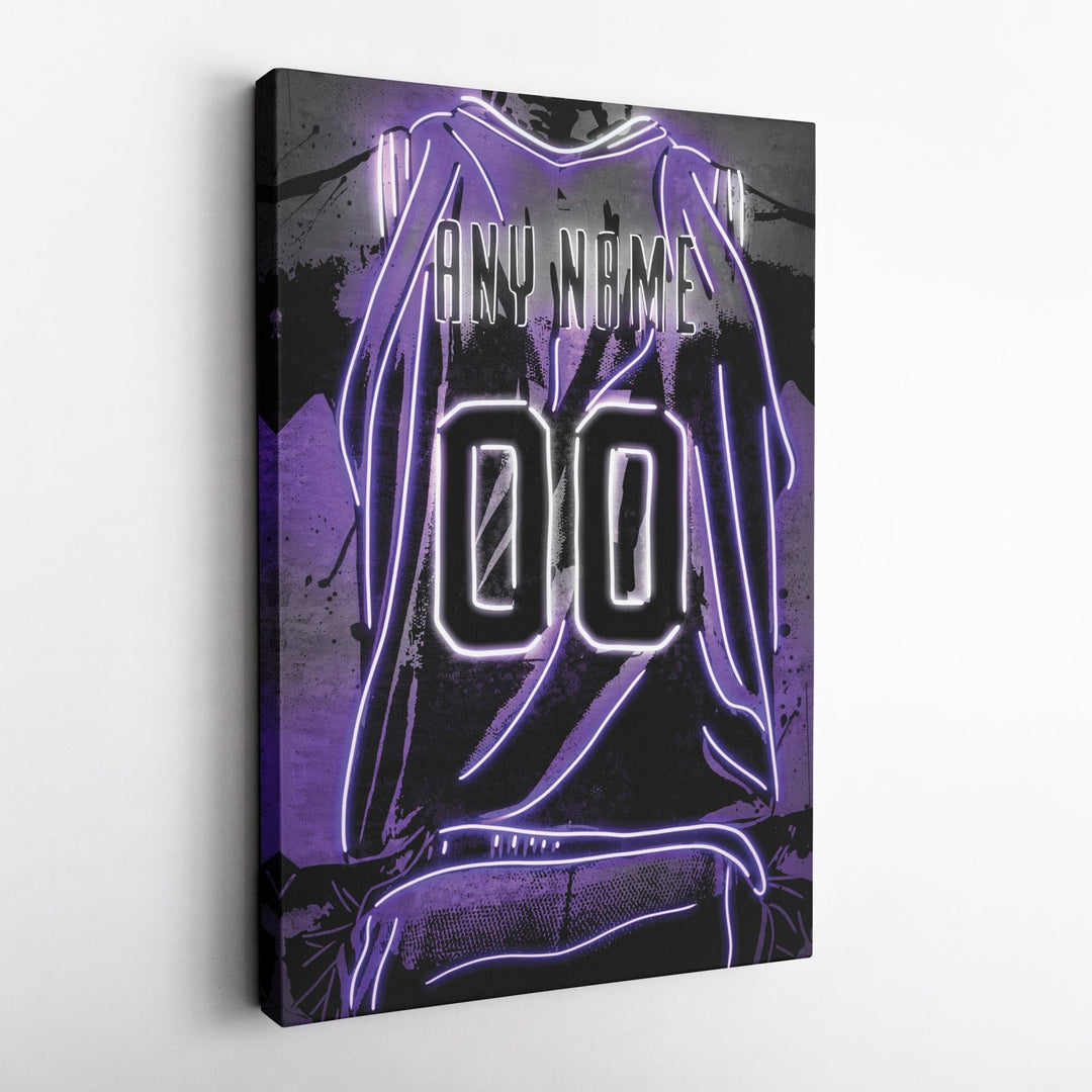 Sacramento Kings Custom Jersey Canvas | Neon Wall Art - CanvasNeon