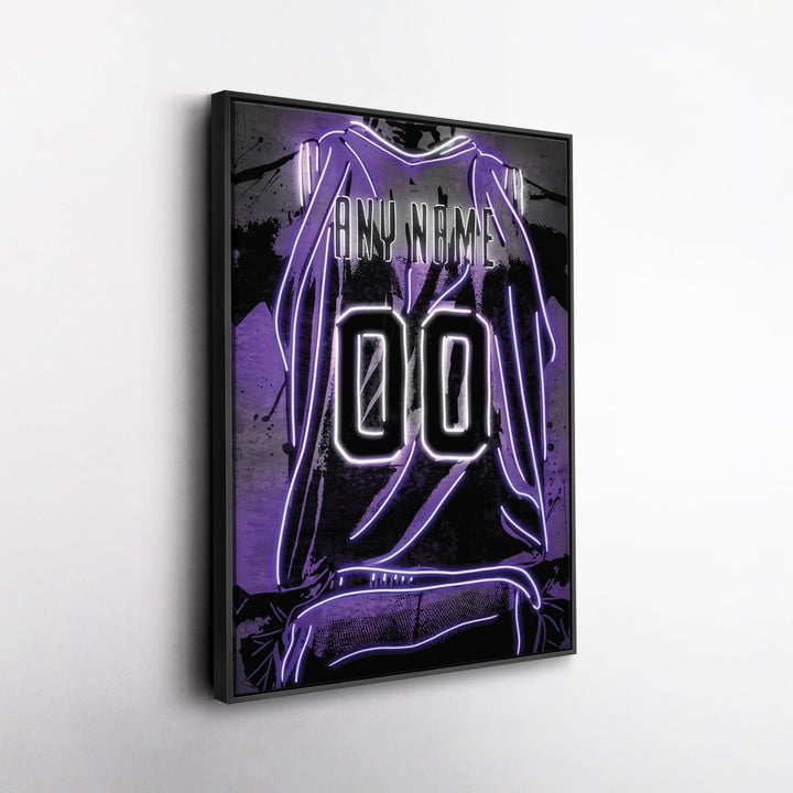 Sacramento Kings Custom Jersey Canvas | Neon Wall Art - CanvasNeon