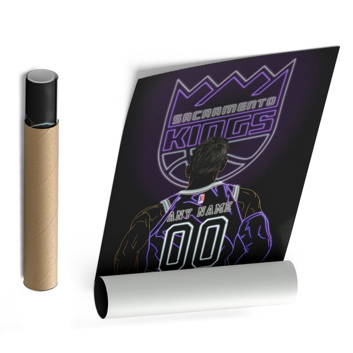 Sacramento Kings Personalized Jersey Canvas | Neon Wall Art - CanvasNeon