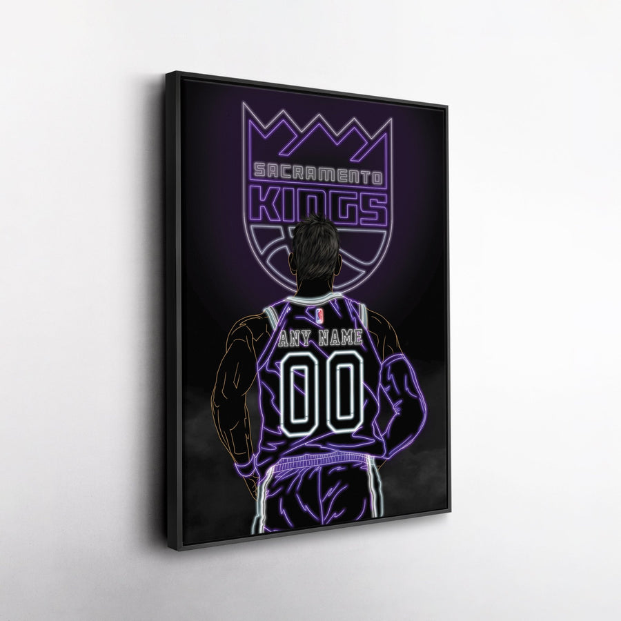 Sacramento Kings Personalized Jersey Canvas | Neon Wall Art - CanvasNeon