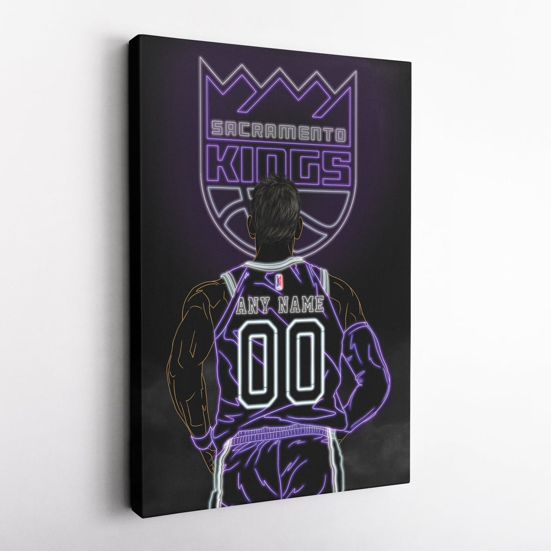 Sacramento Kings Personalized Jersey Canvas | Neon Wall Art - CanvasNeon