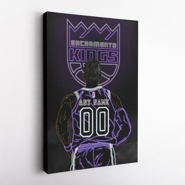 Sacramento Kings Personalized Jersey Canvas | Neon Wall Art - CanvasNeon