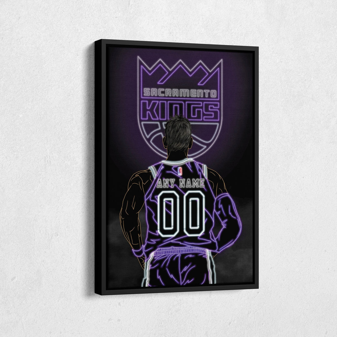 Sacramento Kings Personalized Jersey Canvas | Neon Wall Art - CanvasNeon