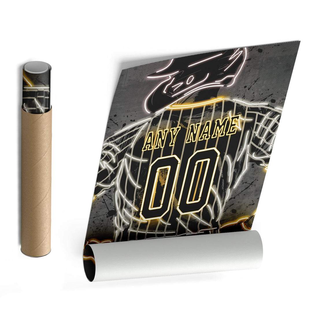 San Diego Padres Custom Jersey Canvas | Neon Wall Art - CanvasNeon