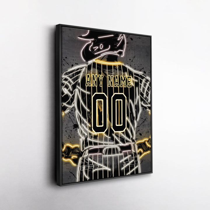 San Diego Padres Custom Jersey Canvas | Neon Wall Art - CanvasNeon