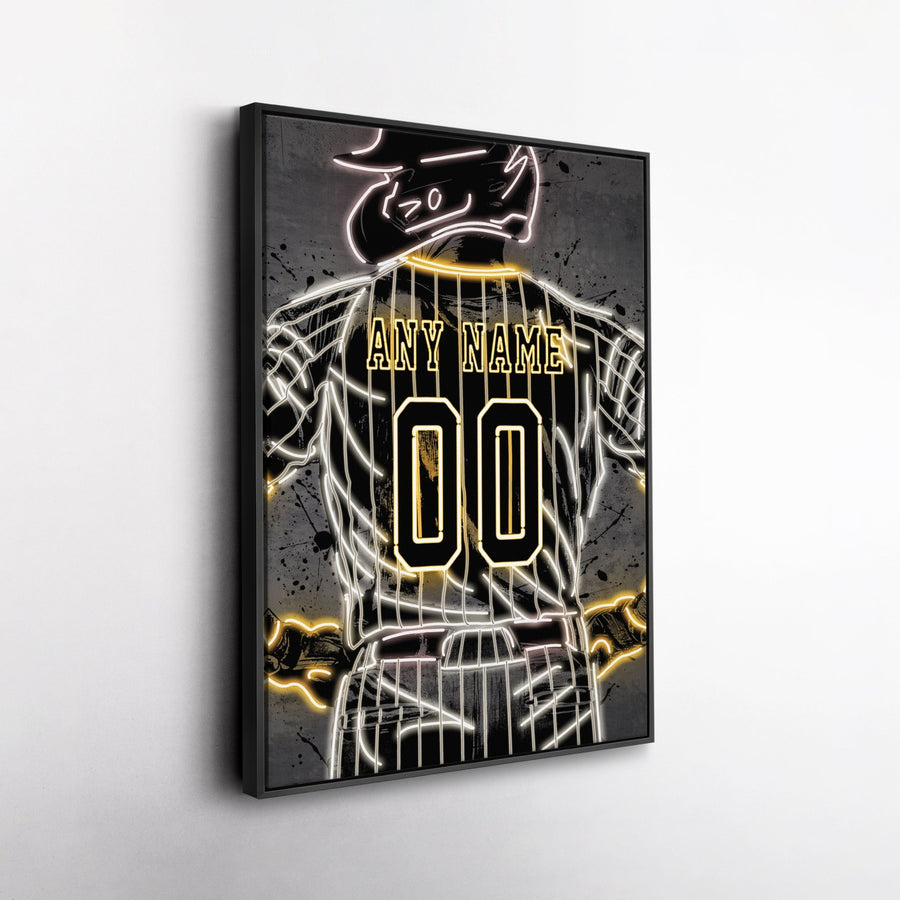 San Diego Padres Custom Jersey Canvas | Neon Wall Art - CanvasNeon