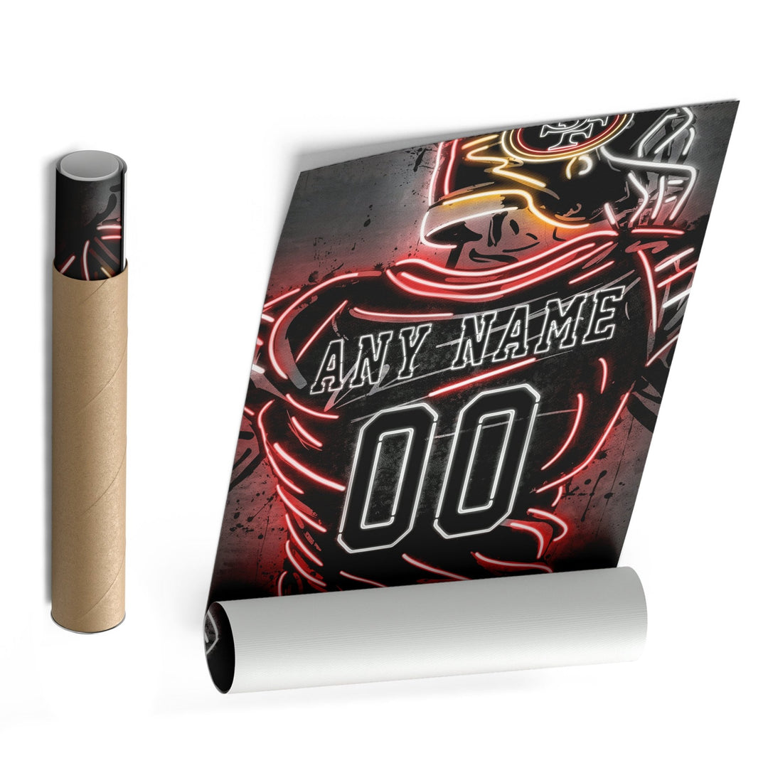San Francisco 49ers Custom Jersey Canvas | Neon Wall Art - CanvasNeon