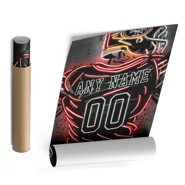 San Francisco 49ers Custom Jersey Canvas | Neon Wall Art - CanvasNeon