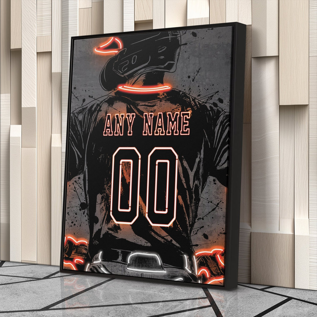 San Francisco Giants Custom Jersey Canvas | Neon Wall Art - CanvasNeon