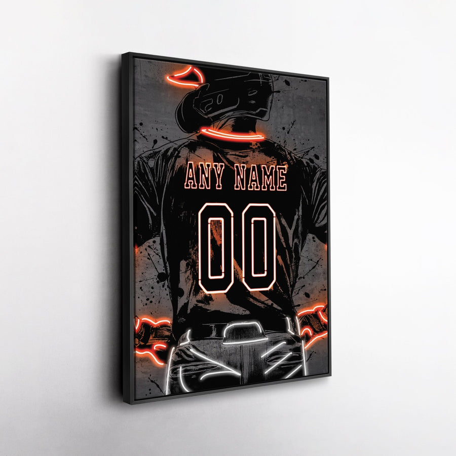 San Francisco Giants Custom Jersey Canvas | Neon Wall Art - CanvasNeon