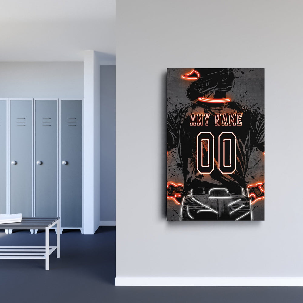 San Francisco Giants Custom Jersey Canvas | Neon Wall Art - CanvasNeon