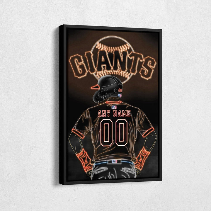 San Francisco Giants Personalized Jersey Canvas | Neon Wall Art - CanvasNeon