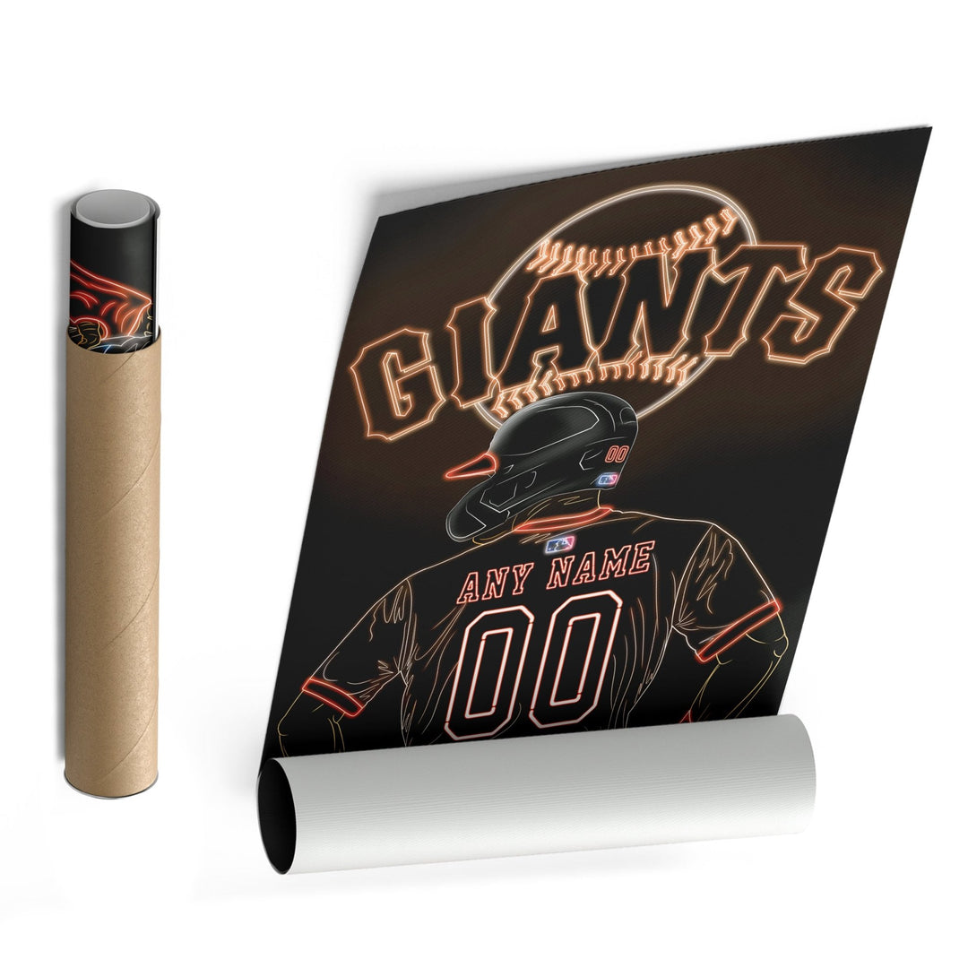 San Francisco Giants Personalized Jersey Canvas | Neon Wall Art - CanvasNeon
