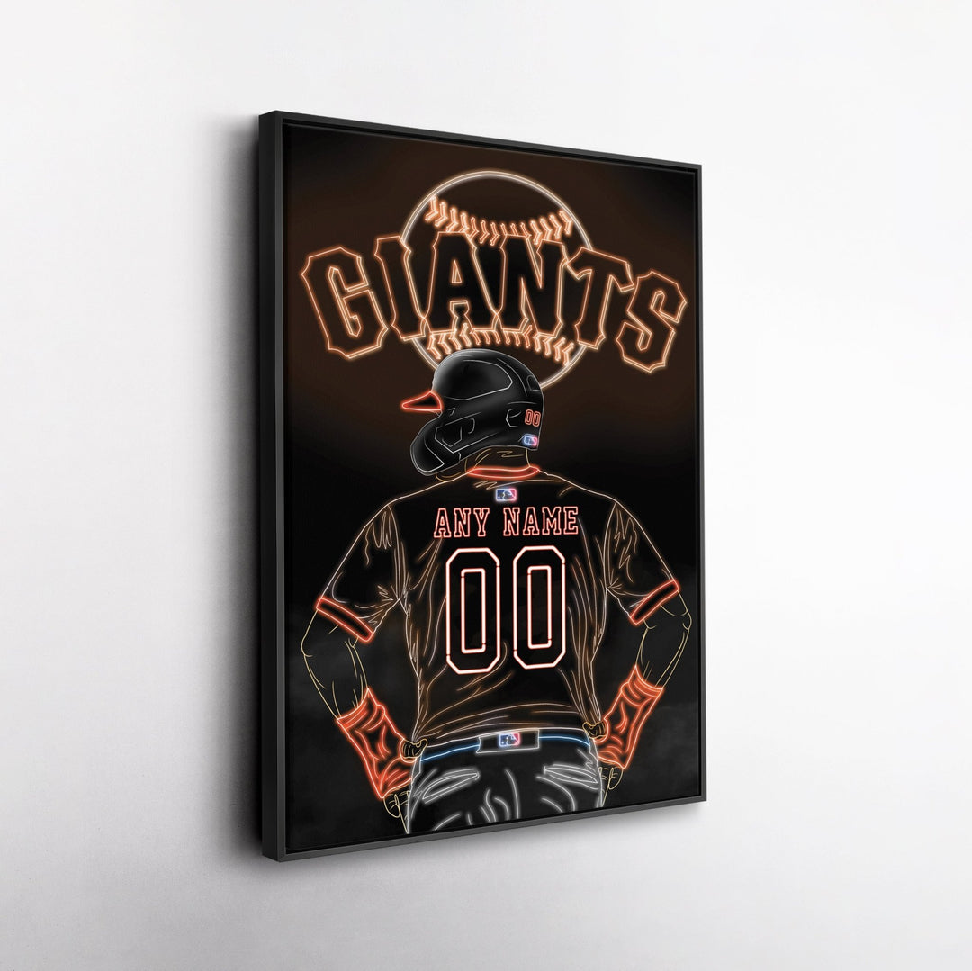 San Francisco Giants Personalized Jersey Canvas | Neon Wall Art - CanvasNeon