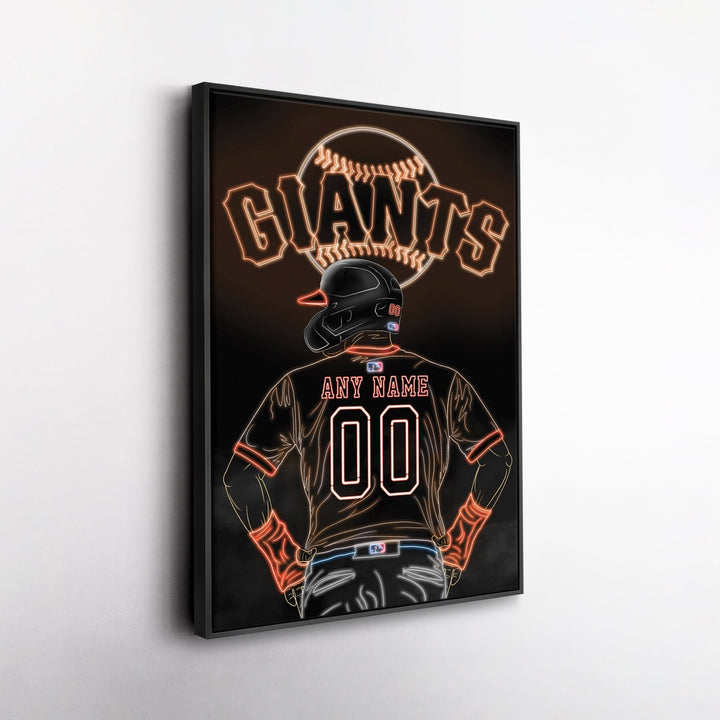San Francisco Giants Personalized Jersey Canvas | Neon Wall Art - CanvasNeon