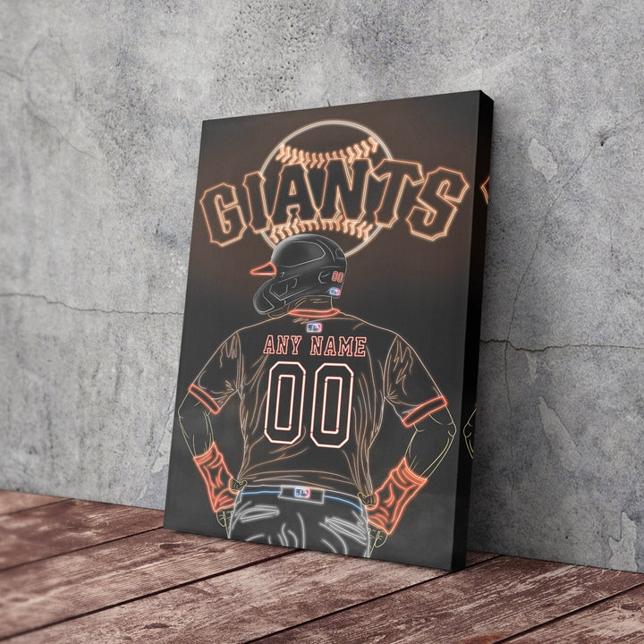 San Francisco Giants Personalized Jersey Canvas | Neon Wall Art - CanvasNeon