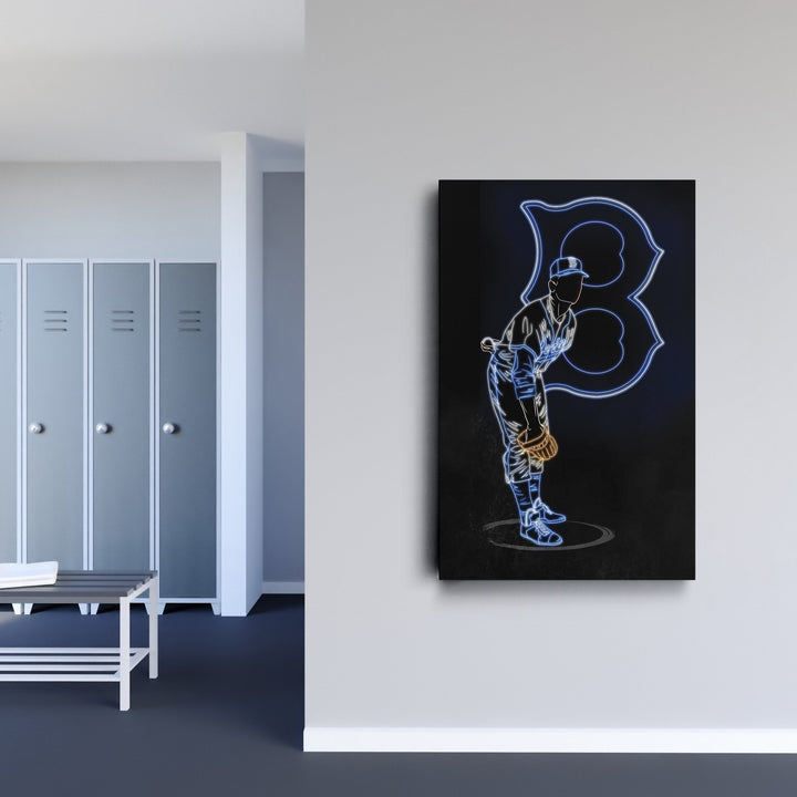 Sandy Koufax Neon Canvas Art | Dodgers Wall Decor - CanvasNeon