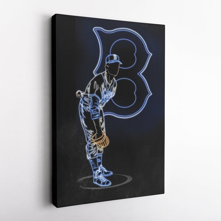 Sandy Koufax Neon Canvas Art | Dodgers Wall Decor - CanvasNeon