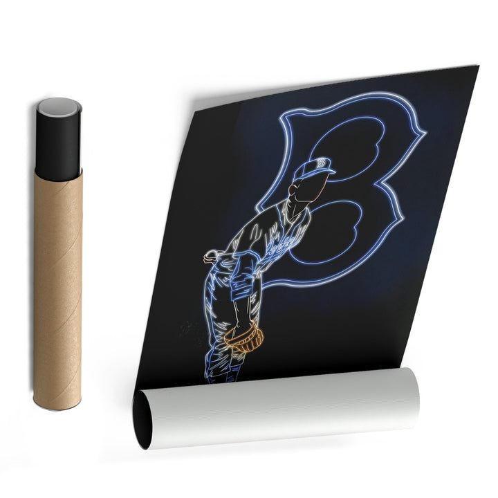 Sandy Koufax Neon Canvas Art | Dodgers Wall Decor - CanvasNeon