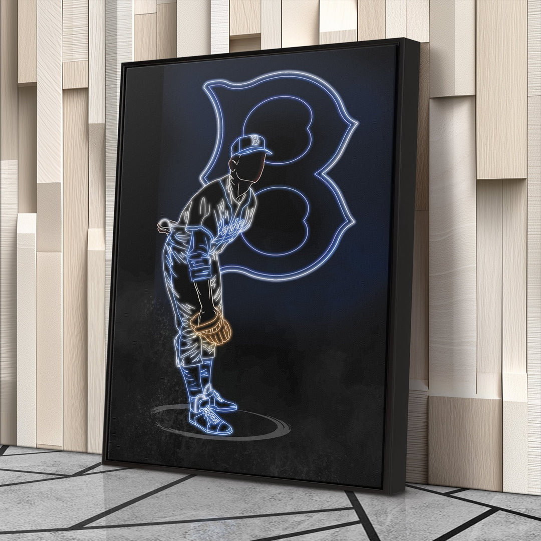 Sandy Koufax Neon Canvas Art | Dodgers Wall Decor - CanvasNeon