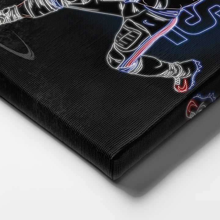 Saquon Barkley Neon Canvas Art | Giants Wall Decor - CanvasNeon