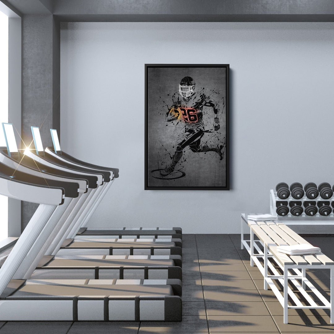 Saquon Barkley Neon Canvas Art | Modern Wall Decor for Giants Fans - CanvasNeon