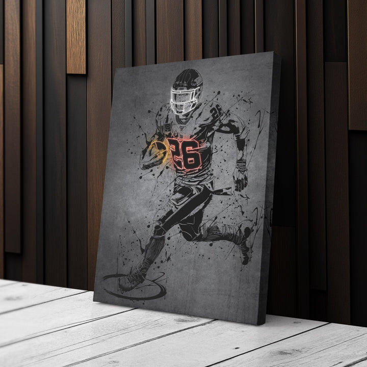 Saquon Barkley Neon Canvas Art | Modern Wall Decor for Giants Fans - CanvasNeon